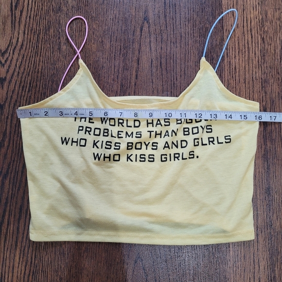 Unbranded Slogan Print Crop Cami Top Size Women's Small - Picture 9 of 12